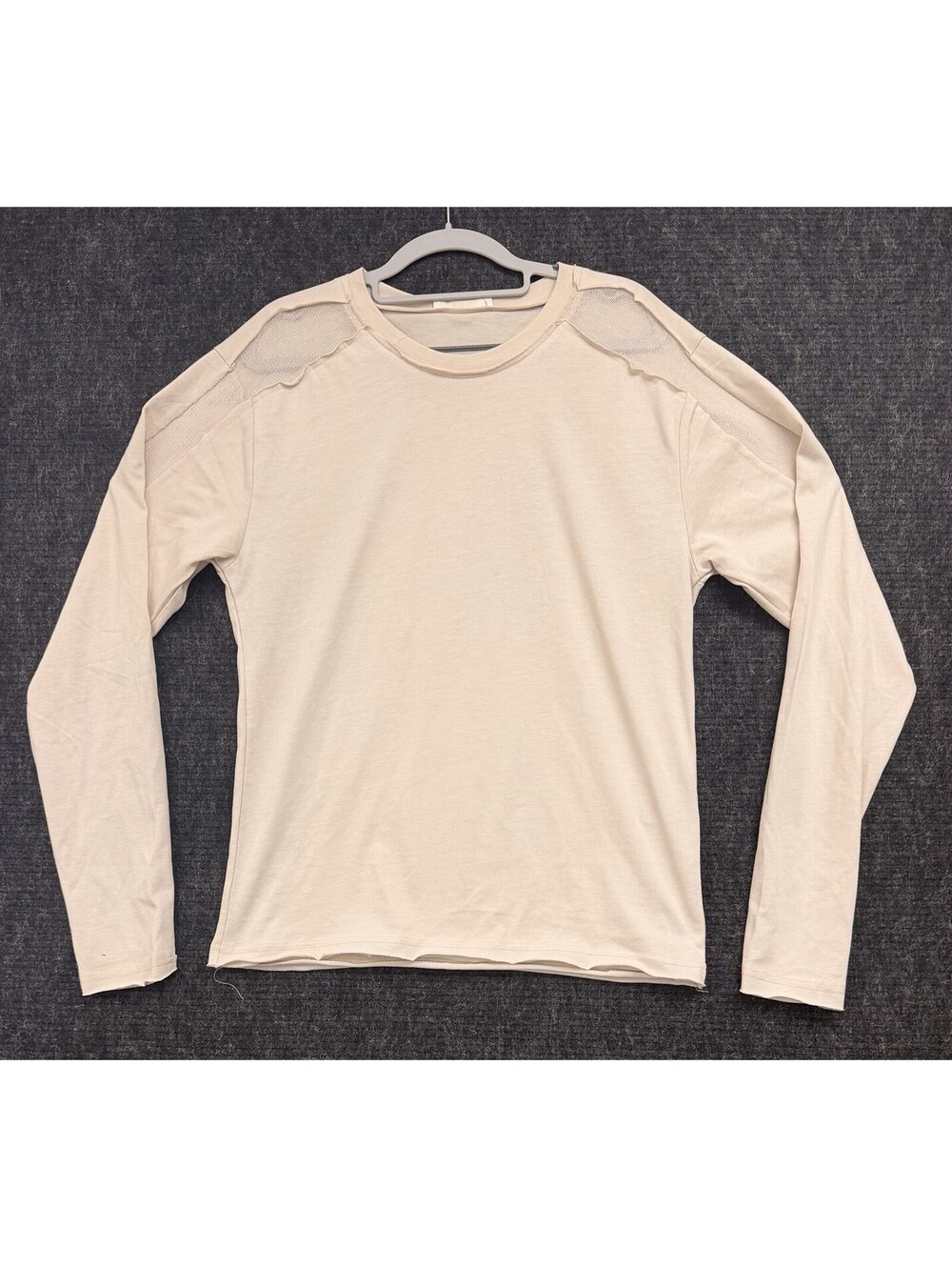 Zara Men’s Cream Long Sleeve T Shirt Crewneck Minimalist Casual Top Size M NWT